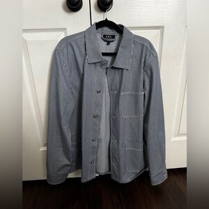 A.P.C. Men's Pinstripe Shirt Jacket - Black and White